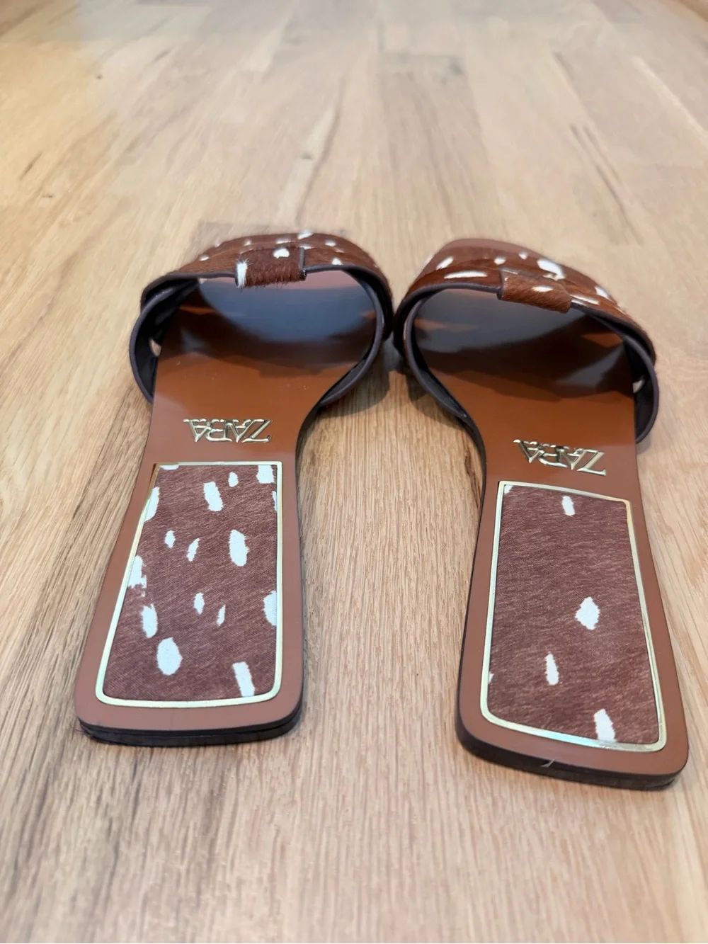 Zara Faux Fur Cross Leather Sandals 7.5 - Picture 5 of 5